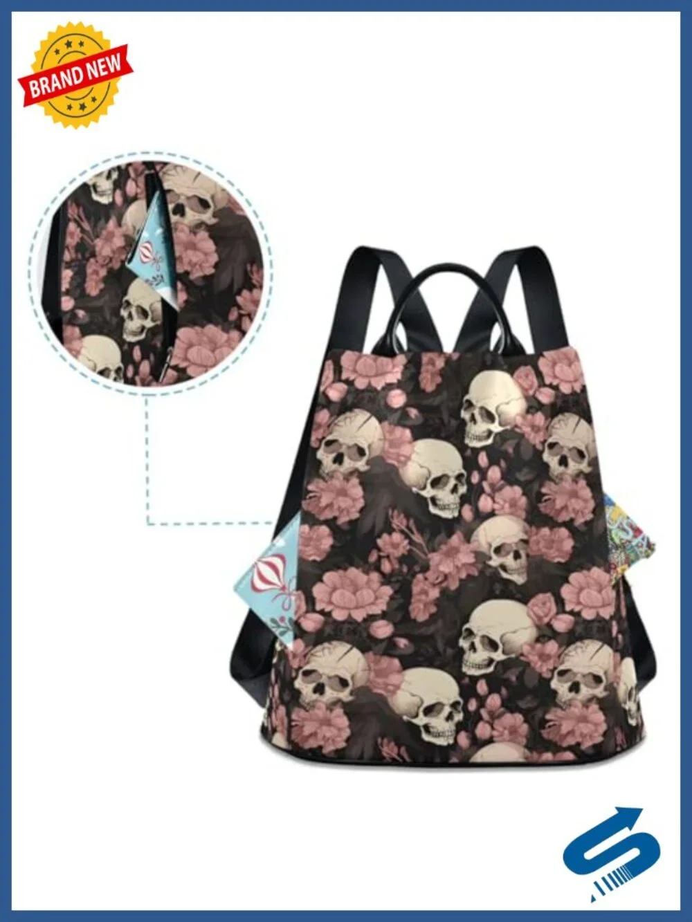 Anti Theft Backpack Purse with Cute Plush Ball Fashion Travel Daypack